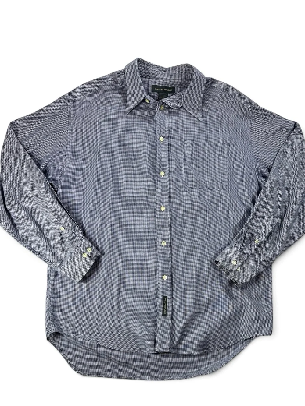 Banana Republic Men's Blue Button-Down Shirt L